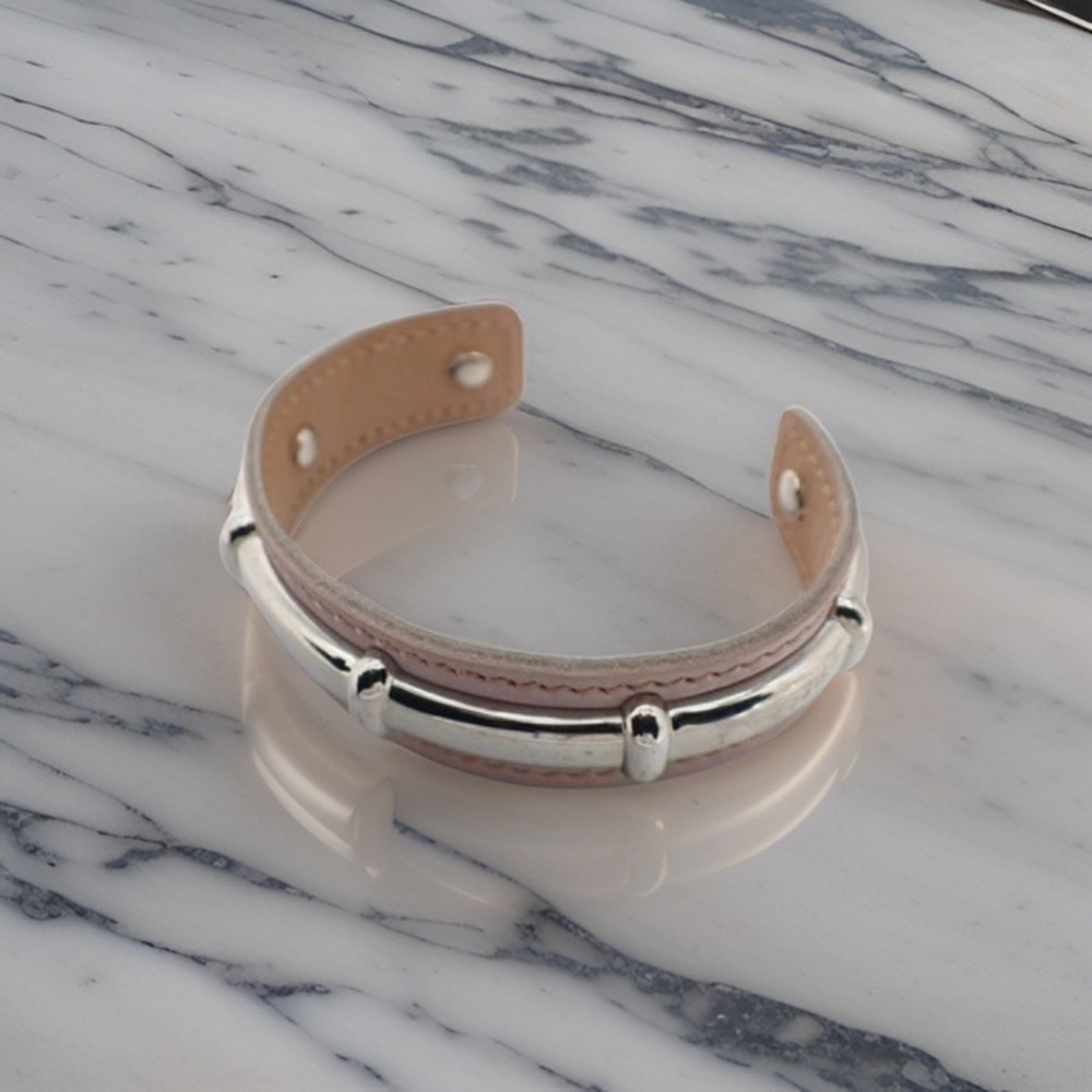 Hermes Agatha leather cuff bracelet